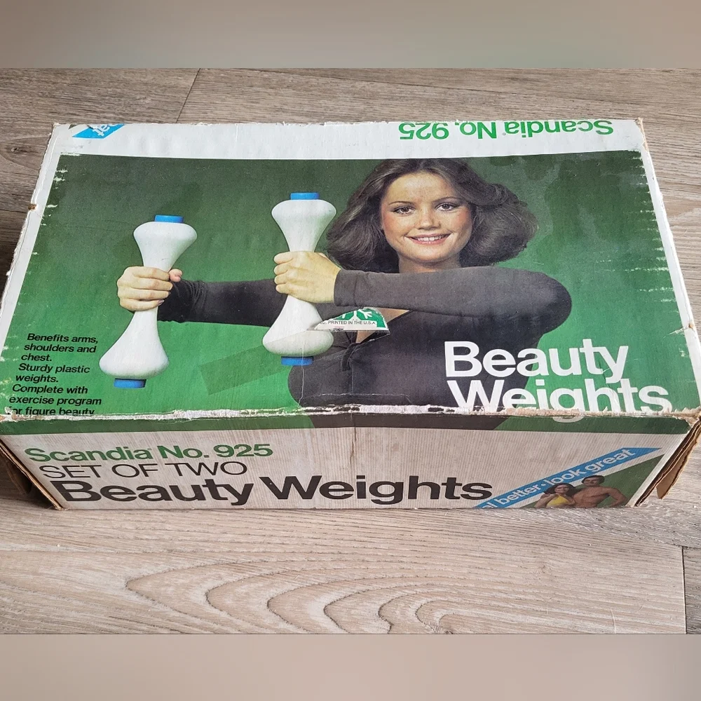 ✨ Vintage 1970s Scandia No. 925 Beauty Weights ✨ Bonus Waist Trainer & Band - Picture 1 of 4